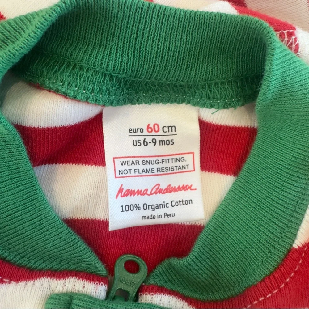Hanna Andersson Christmas Stripe Organic‎ Cotton Sleeper | 6-9M